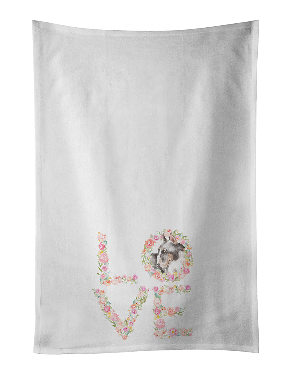 Bull Terrier #5 LOVE Kitchen Towel Set of 2 - One Color / One Size - Home & Garden - Home Textile - Towels