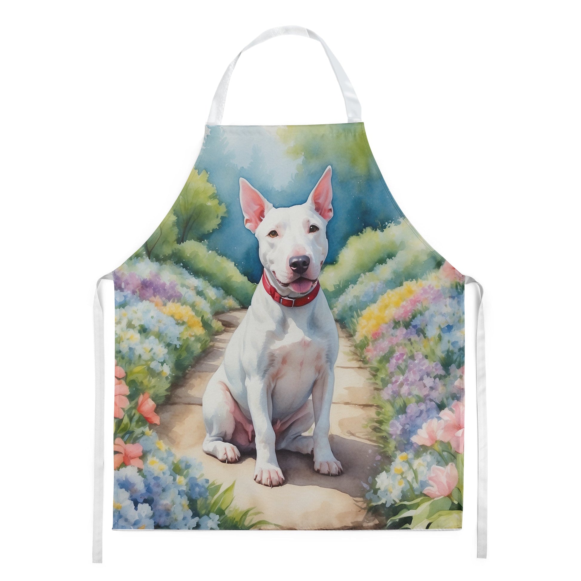 Bull Terrier Spring Path Apron - One Color / One Size - Home & Garden - Kitchen Dining & Bar - Table Decoration &