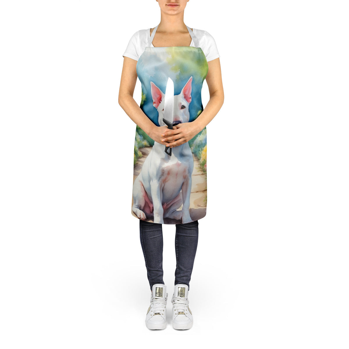 Bull Terrier Spring Path Apron - One Color / One Size - Home & Garden - Kitchen Dining & Bar - Table Decoration &