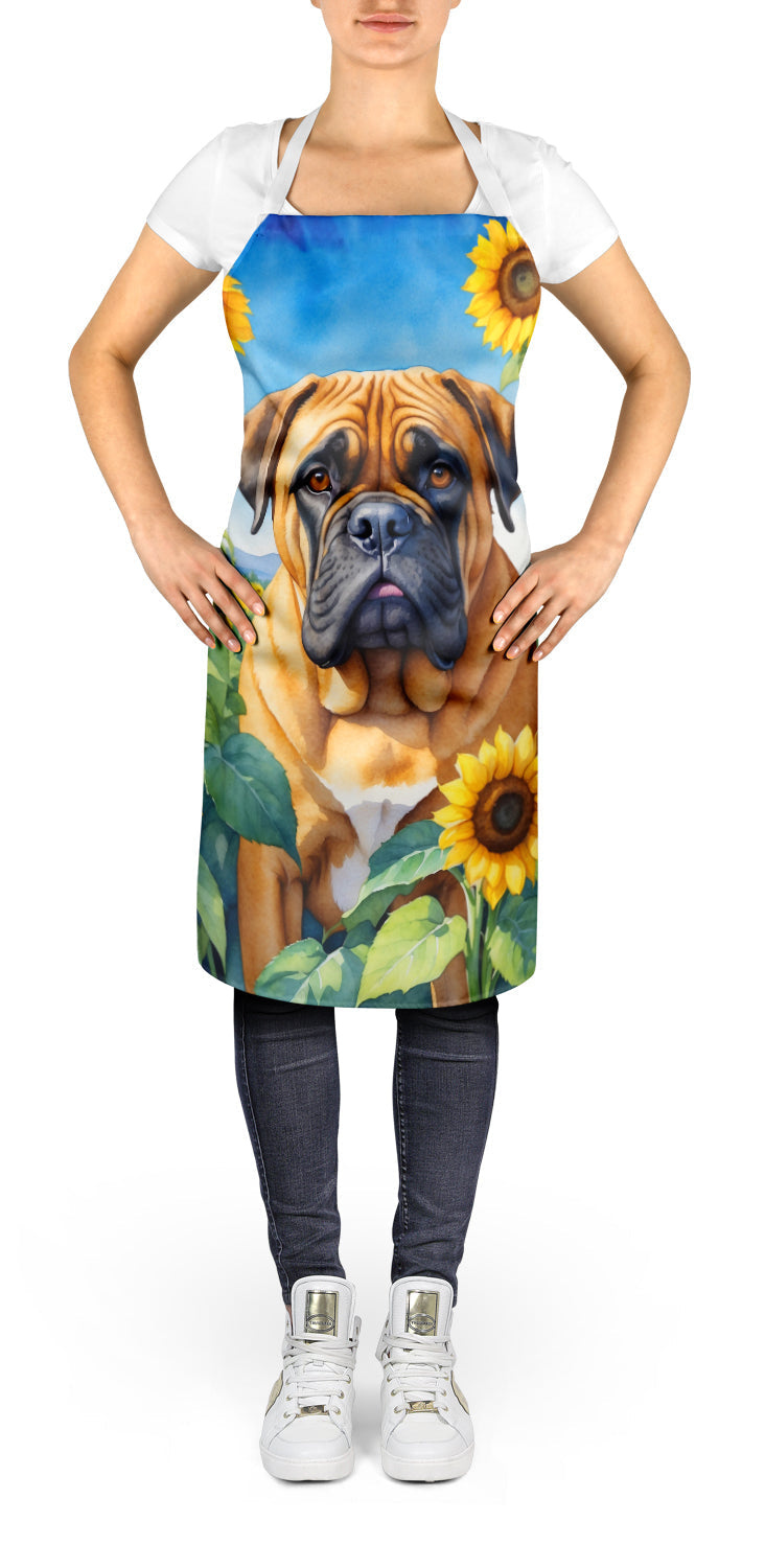 Bullmastiff in Sunflowers Apron - One Color / One Size - Home & Garden - Kitchen Dining & Bar - Table Decoration &