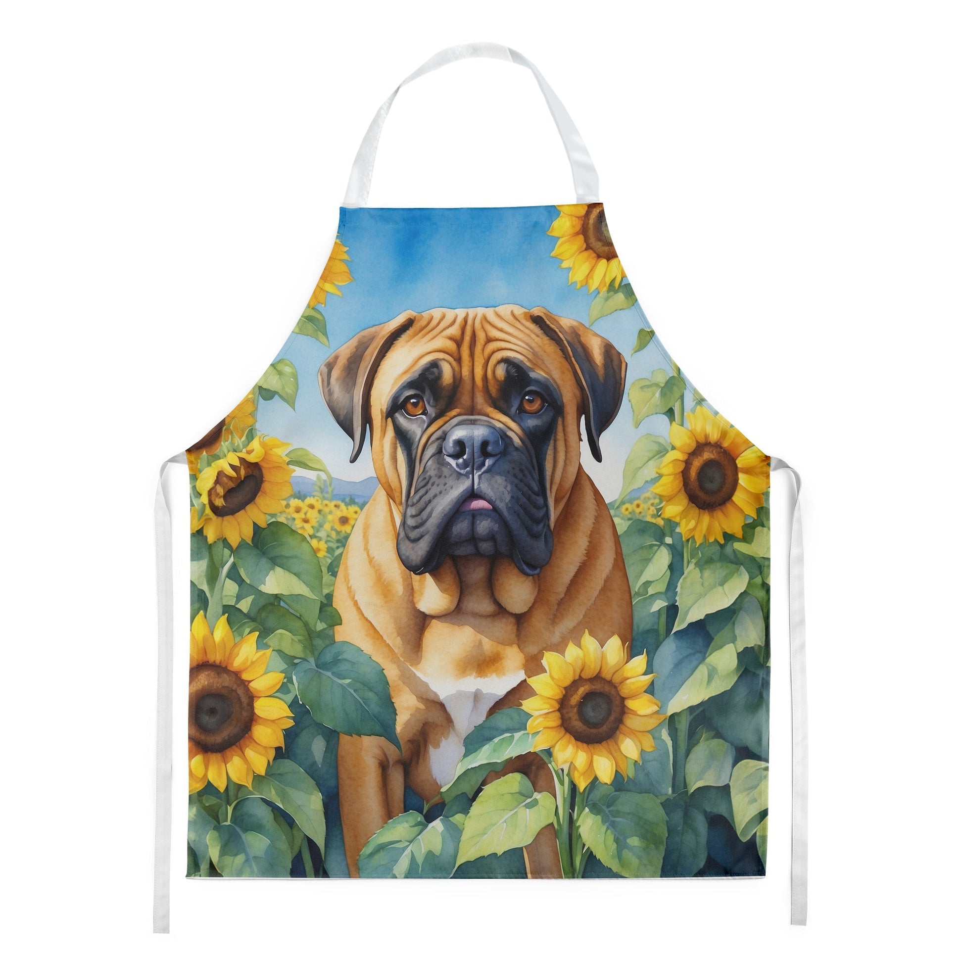 Bullmastiff in Sunflowers Apron - One Color / One Size - Home & Garden - Kitchen Dining & Bar - Table Decoration &