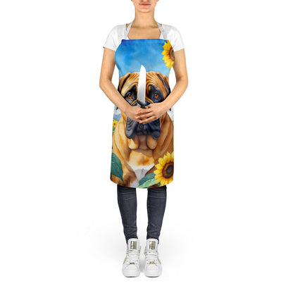 Bullmastiff in Sunflowers Apron - One Color / One Size - Home & Garden - Kitchen Dining & Bar - Table Decoration &