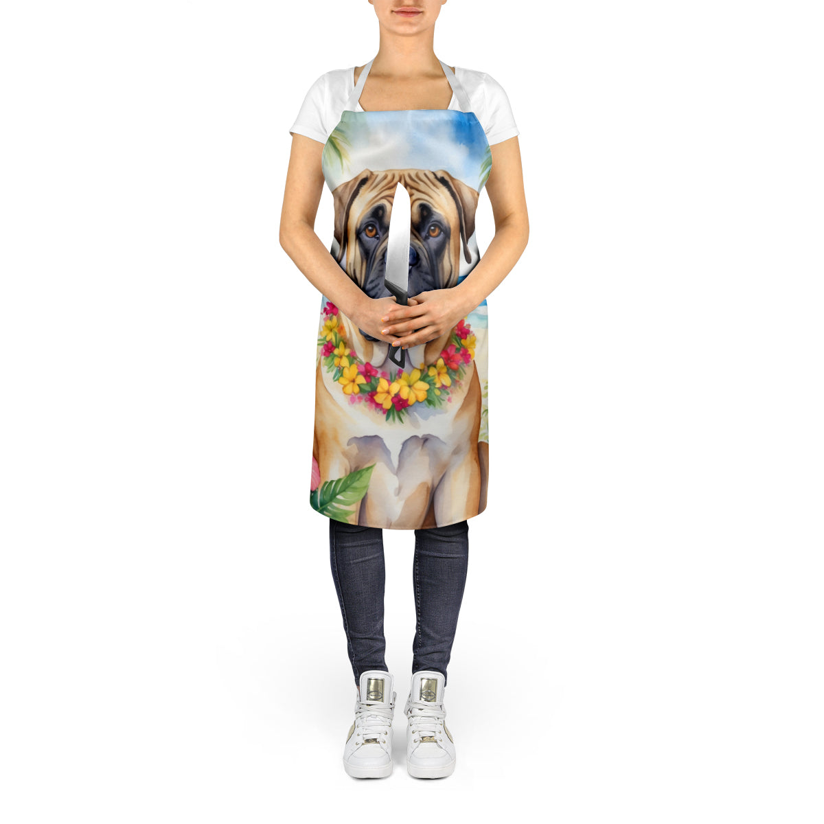 Bullmastiff Luau Apron - One Color / One Size - Home & Garden - Kitchen Dining & Bar - Table Decoration & Accessories