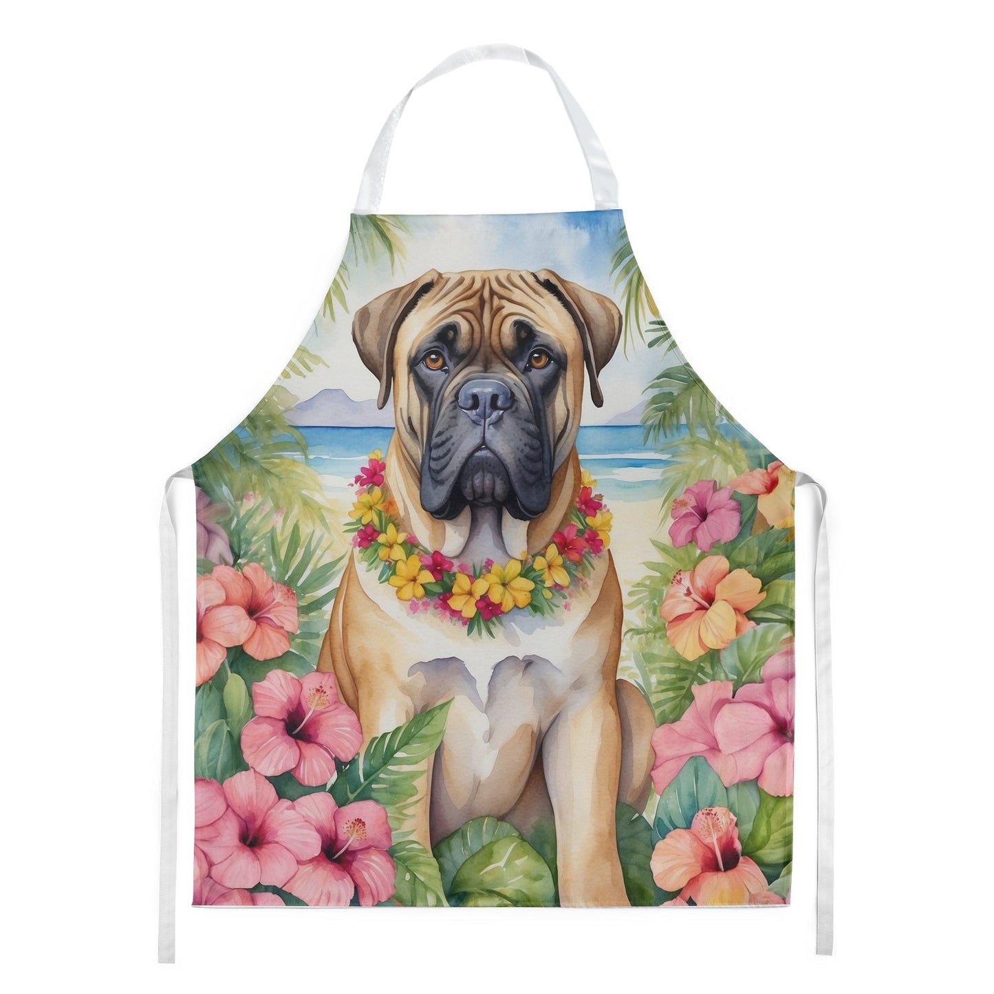 Bullmastiff Luau Apron - One Color / One Size - Home & Garden - Kitchen Dining & Bar - Table Decoration & Accessories