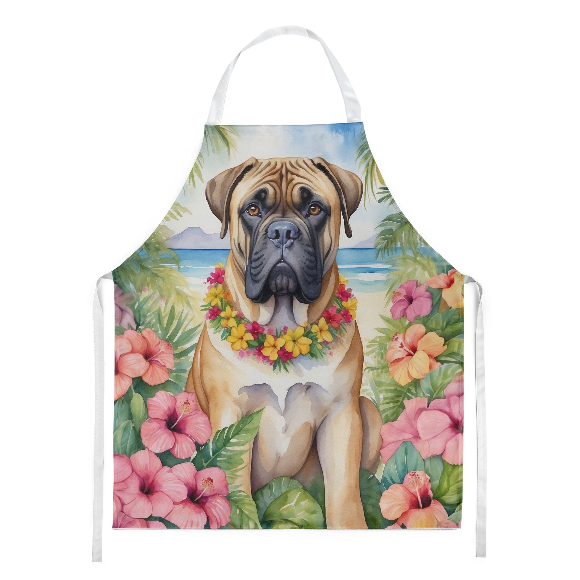 Bullmastiff Luau Apron - One Color / One Size - Home & Garden - Kitchen Dining & Bar - Table Decoration & Accessories