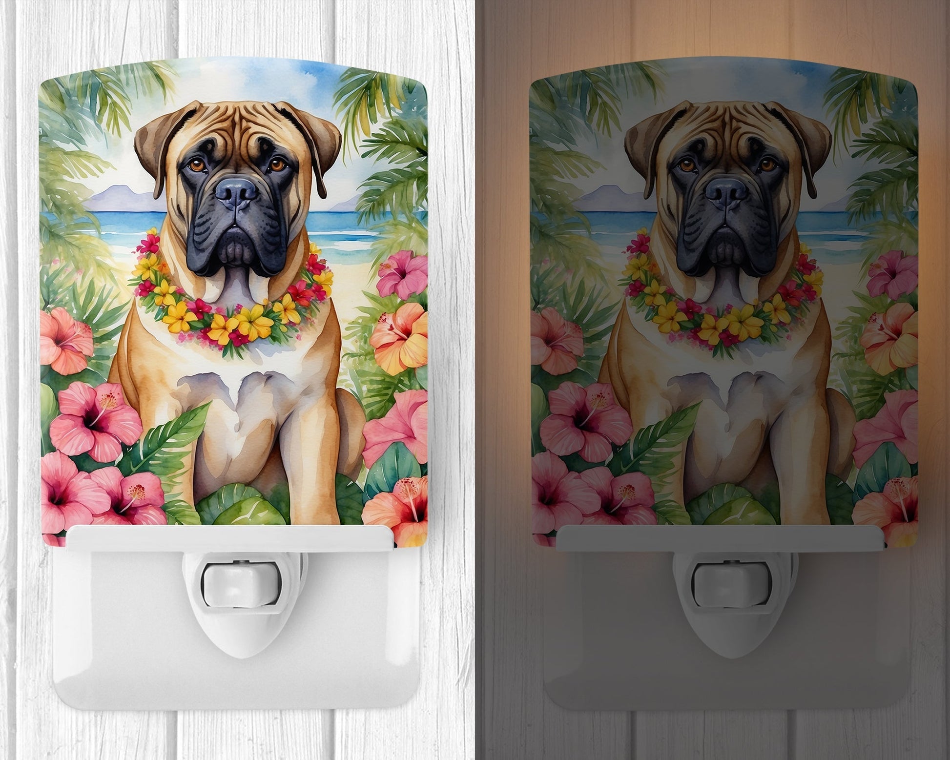 Bullmastiff Luau Ceramic Night Light - One Color / One Size - Home & Garden - Home Improvement - Lights & Lighting