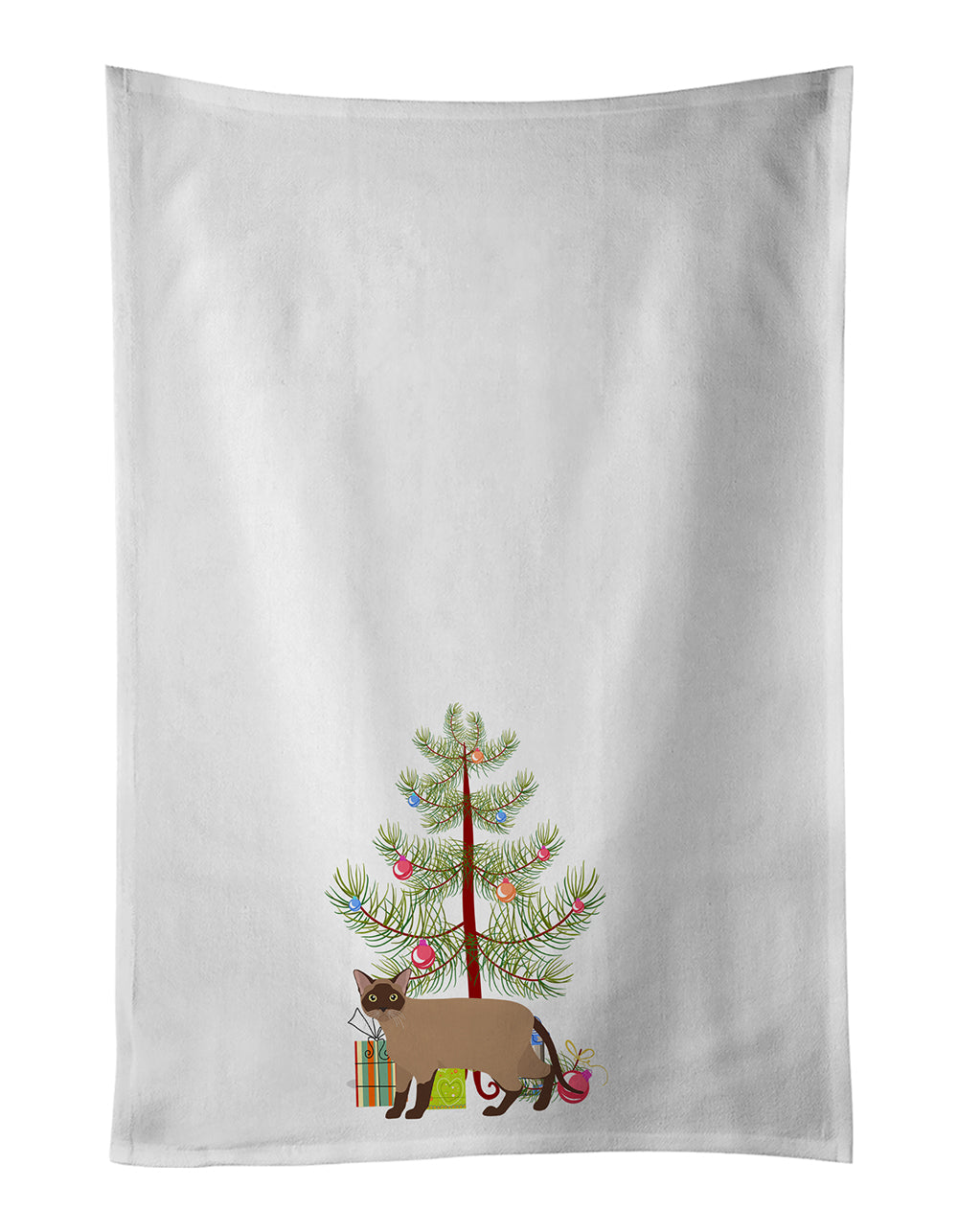 Burmese Cat Christmas Kitchen Towel Set of 2 - One Color / One Size - Home & Garden - Home Textile - Towels