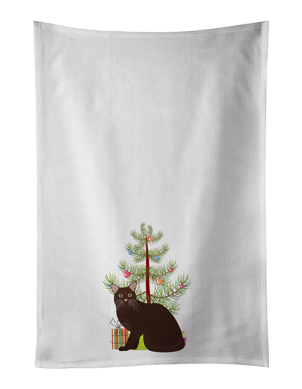 Burmese Cat Christmas Kitchen Towel Set of 2 - One Color / One Size - Home & Garden - Home Textile - Towels