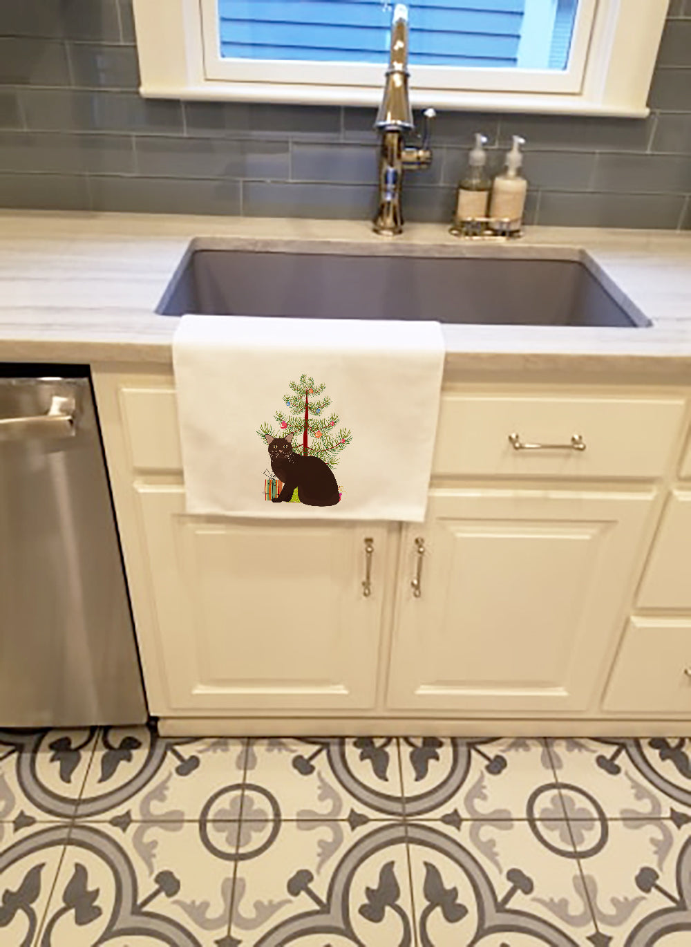 Burmese Cat Christmas Kitchen Towel Set of 2 - One Color / One Size - Home & Garden - Home Textile - Towels