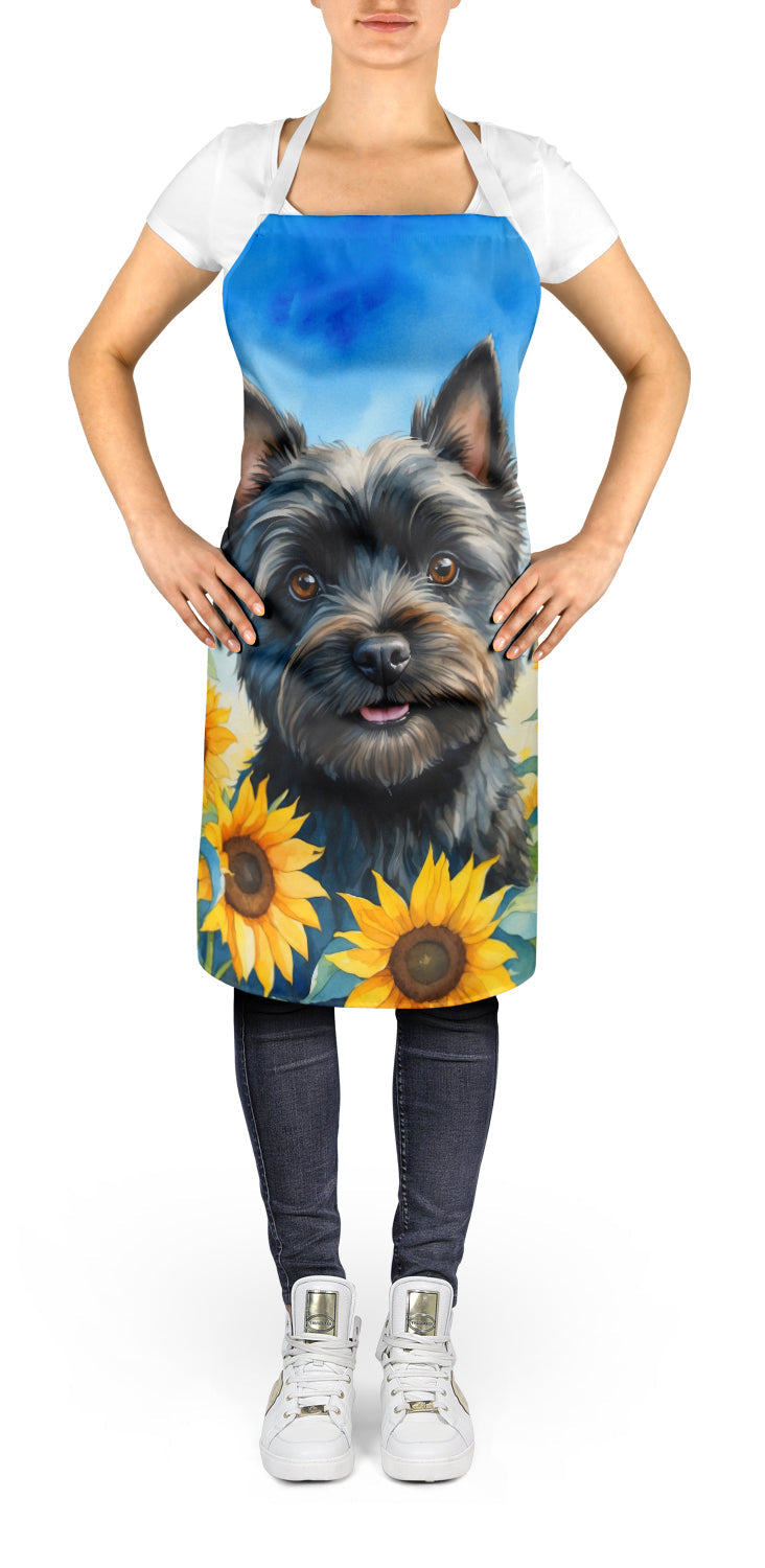 Cairn Terrier in Sunflowers Apron - One Color / One Size - Home & Garden - Kitchen Dining & Bar - Table Decoration &