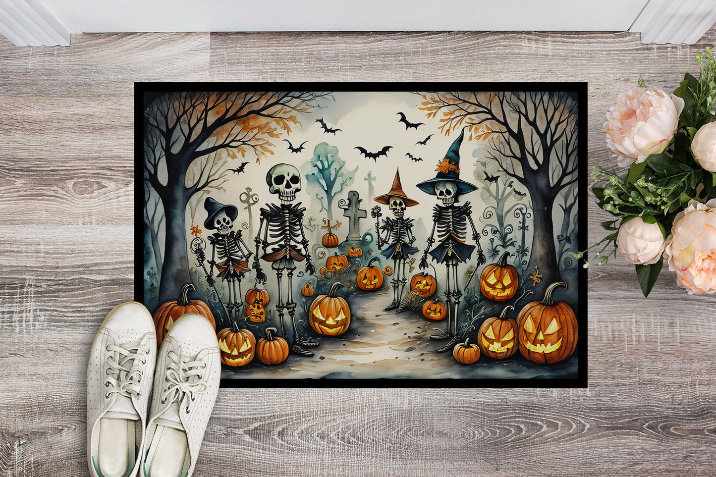 Calacas Skeletons Spooky Halloween Doormat - One Color / One Size - Home & Garden - Home Textile - Carpets & Rugs