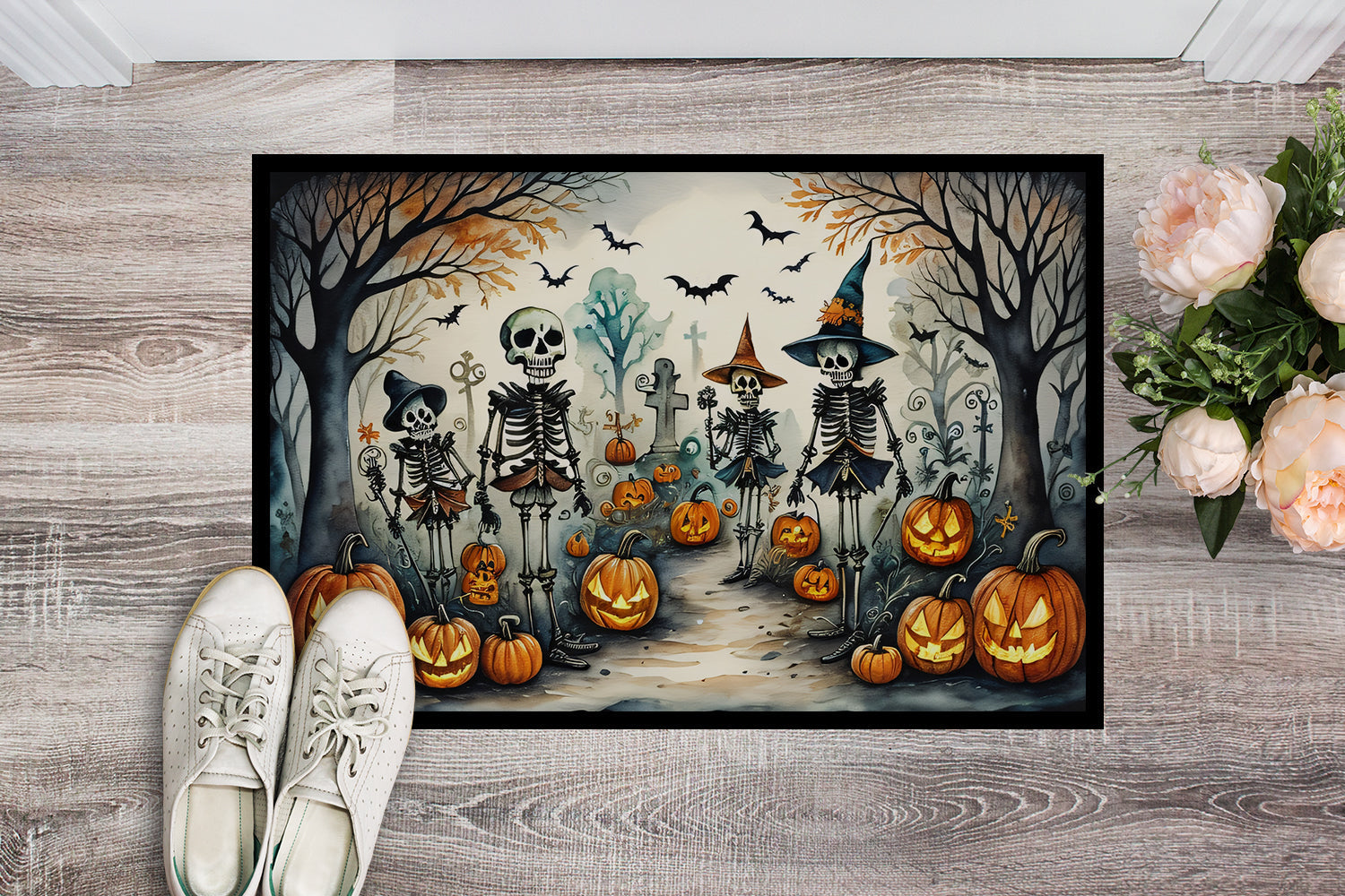 Calacas Skeletons Spooky Halloween Doormat - One Color / One Size - Home & Garden - Home Textile - Carpets & Rugs