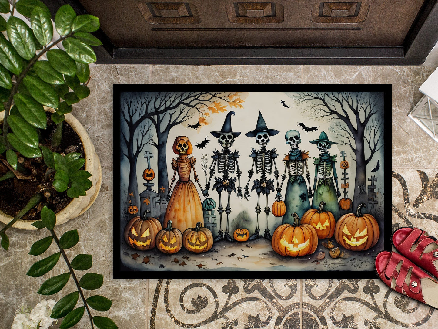 Calacas Skeletons Spooky Halloween Doormat - One Color / One Size - Home & Garden - Home Textile - Carpets & Rugs