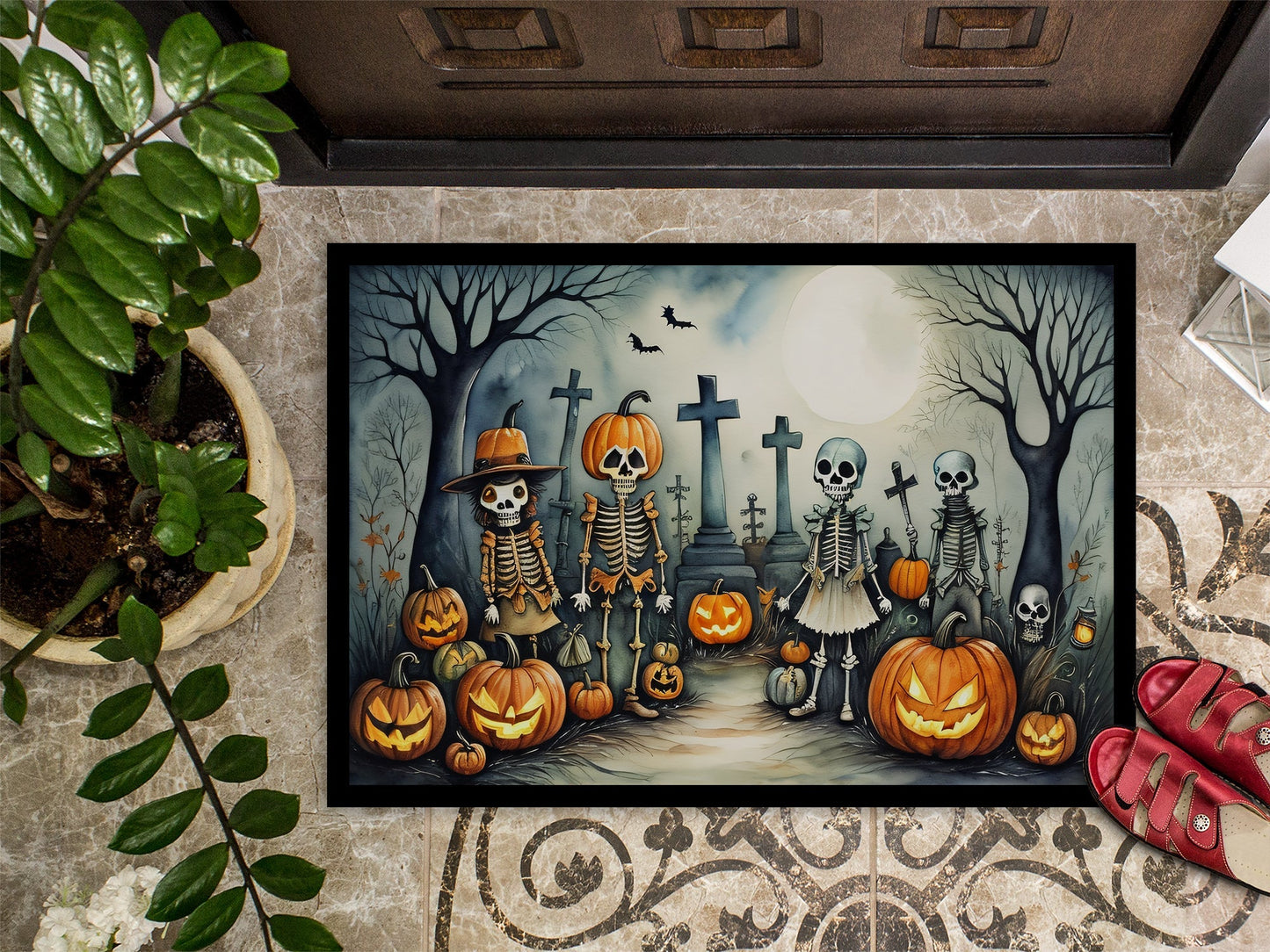 Calacas Skeletons Spooky Halloween Doormat - One Color / One Size - Home & Garden - Home Textile - Carpets & Rugs