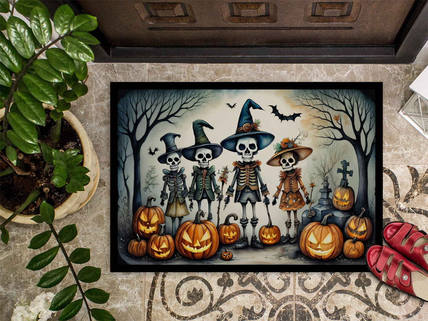 Calacas Skeletons Spooky Halloween Doormat - One Color / One Size - Home & Garden - Home Textile - Carpets & Rugs