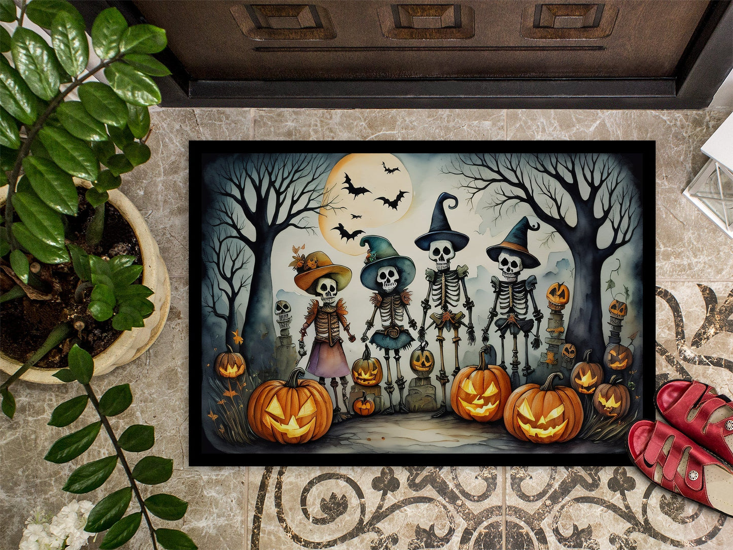 Calacas Skeletons Spooky Halloween Doormat - One Color / One Size - Home & Garden - Home Textile - Carpets & Rugs