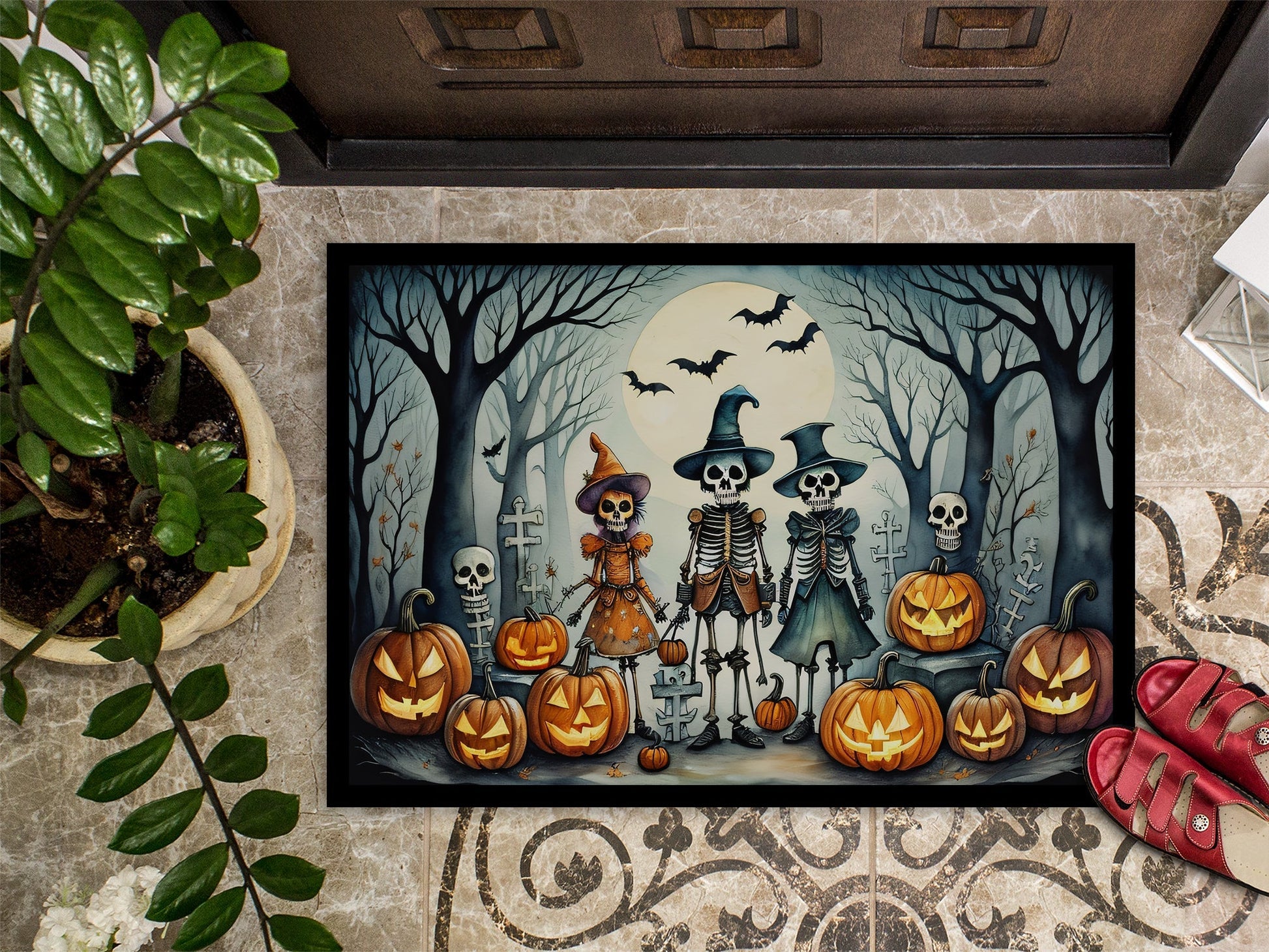 Calacas Skeletons Spooky Halloween Doormat - One Color / One Size - Home & Garden - Home Textile - Carpets & Rugs