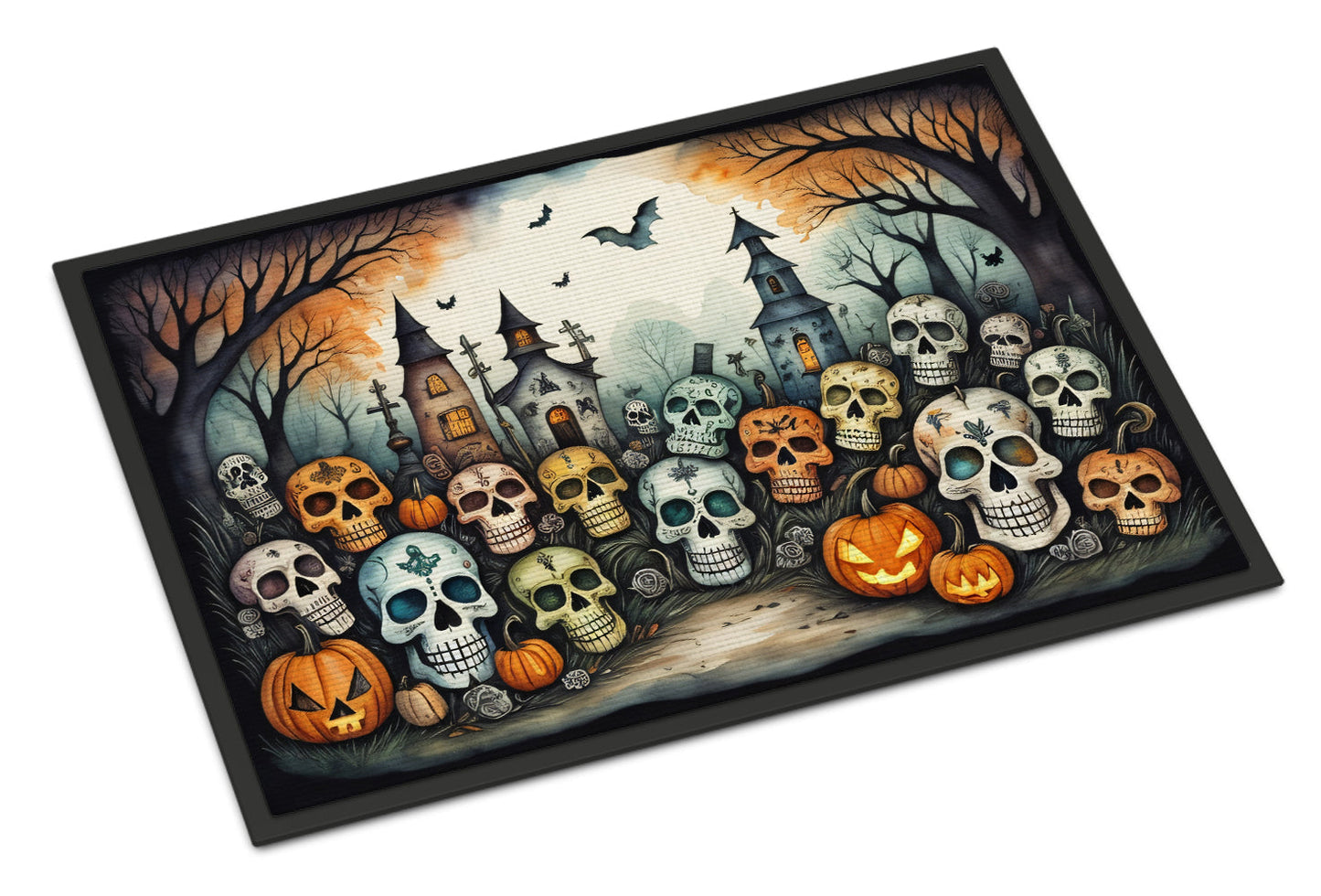 Calaveras Sugar Skulls Spooky Halloween Doormat - One Color / One Size - Home & Garden - Home Textile - Carpets & Rugs