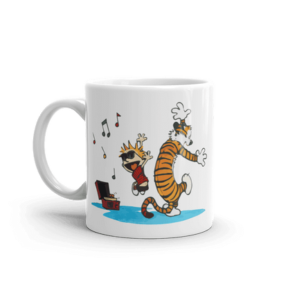 Calvin and Hobbes Dancing With Record Player Mug - 11oz (325mL) - Home & Garden - Kitchen Dining & Bar - Coffeeware