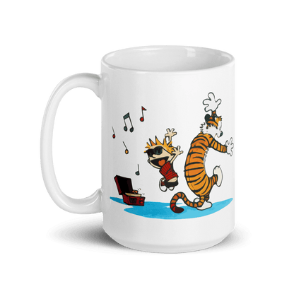Calvin and Hobbes Dancing With Record Player Mug - 15oz (444mL) - Home & Garden - Kitchen Dining & Bar - Coffeeware