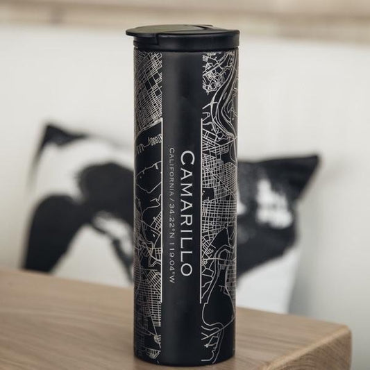 Camarillo - California Map Tumbler in Matte Black - Drinkware