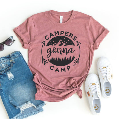 Campers Gonna Camp T-Shirt - Women’s Fashion - Women’s Clothing - Tops & Tees - T-Shirts