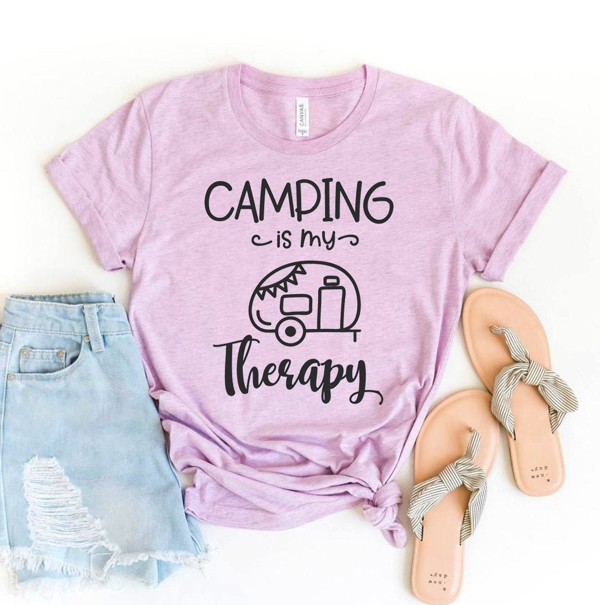 Camping Is My Therapy T-Shirt - Women’s Fashion - Women’s Clothing - Tops & Tees - T-Shirts