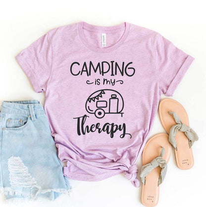 Camping Is My Therapy T-Shirt - Women’s Fashion - Women’s Clothing - Tops & Tees - T-Shirts