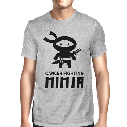 Cancer Fighting Ninja Mens Shirt - GREY / SMALL - Men’s Fashion - Men’s Clothing - Tops & Tees - T-Shirts