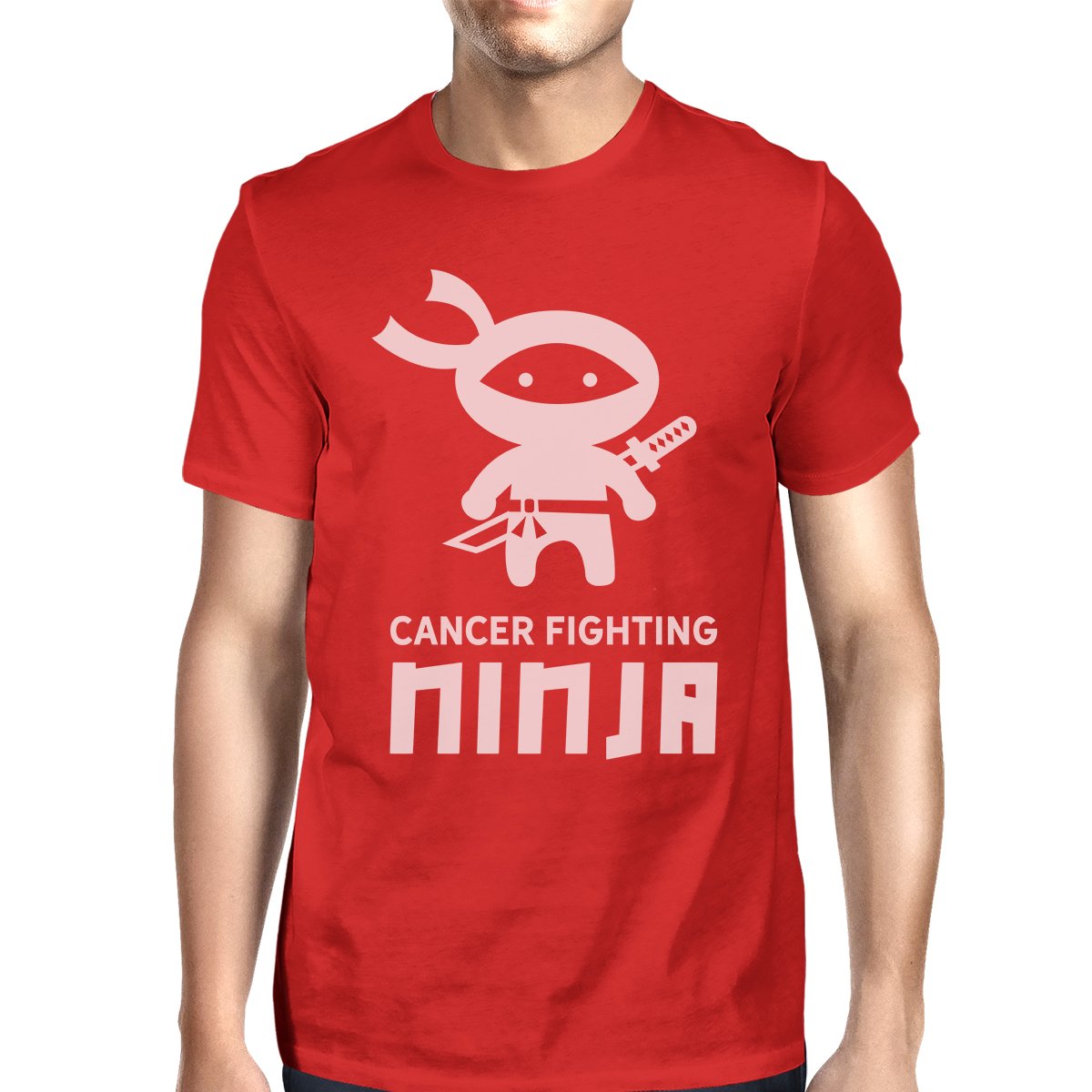 Cancer Fighting Ninja Mens Shirt - RED / SMALL - Men’s Fashion - Men’s Clothing - Tops & Tees - T-Shirts