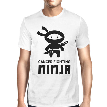 Cancer Fighting Ninja Mens Shirt - WHITE / SMALL - Men’s Fashion - Men’s Clothing - Tops & Tees - T-Shirts