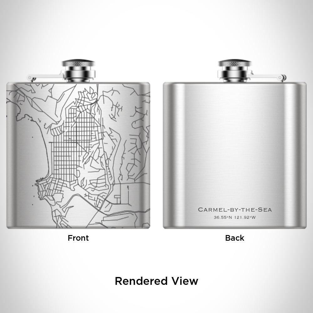 Carmel-by-the-Sea - California Map Hip Flask - Drinkware