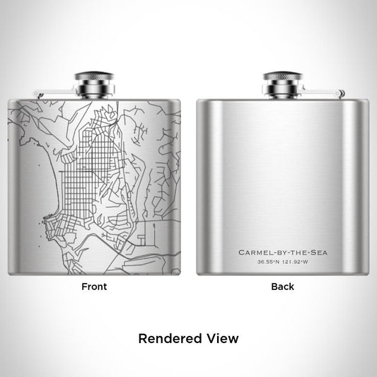 Carmel-by-the-Sea - California Map Hip Flask - Drinkware