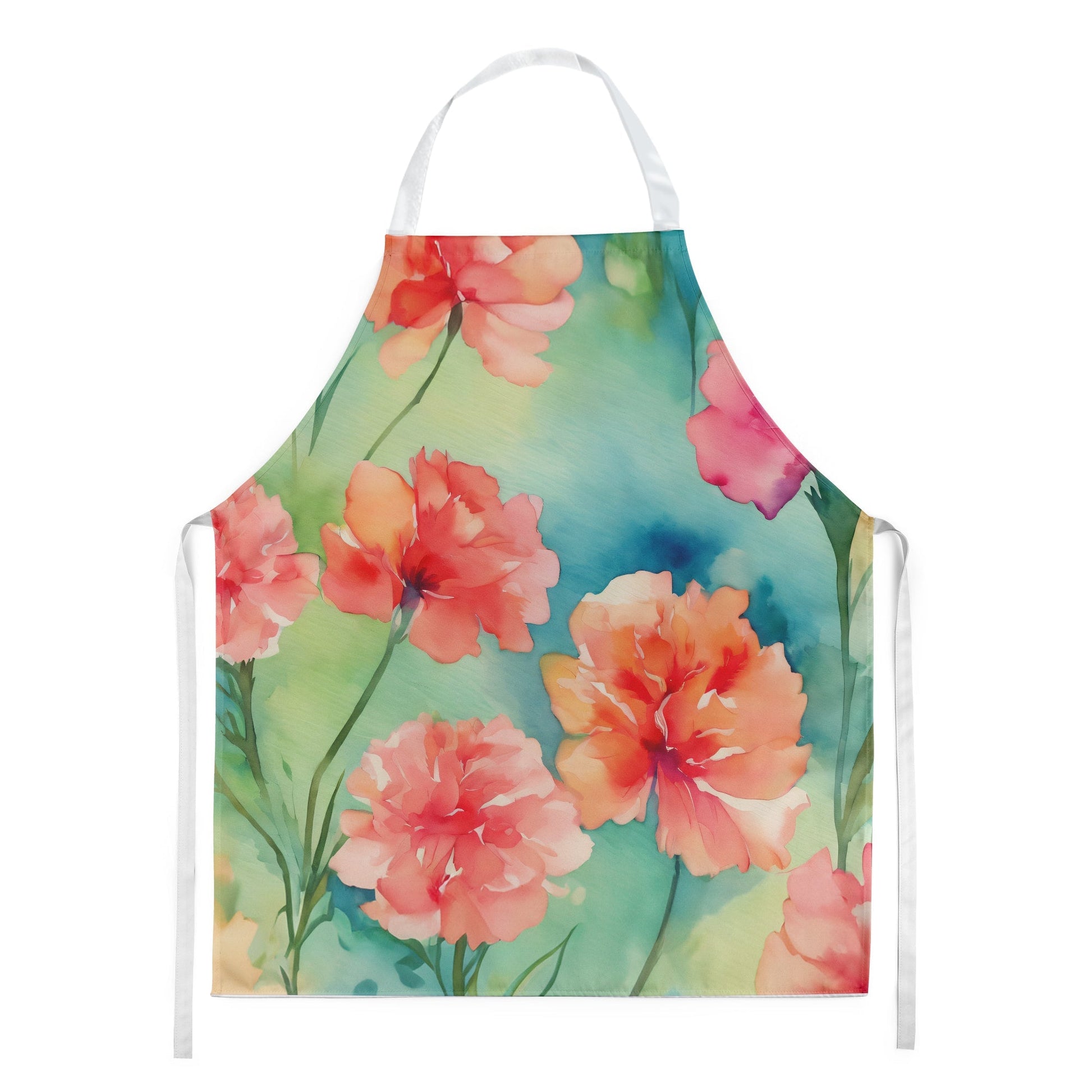 Carnations in Watercolor Apron - One Color / One Size - Home & Garden - Kitchen Dining & Bar - Table Decoration &