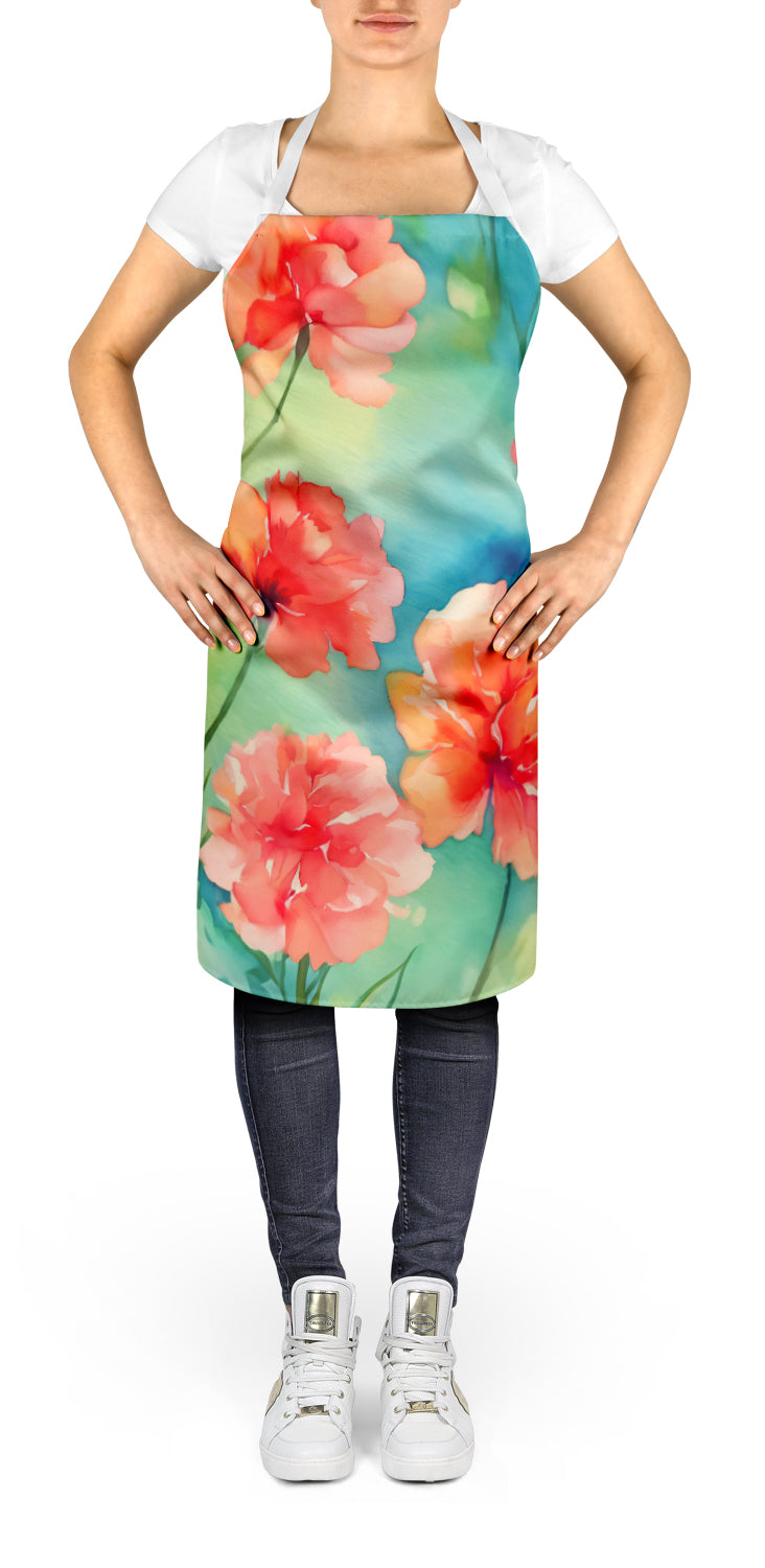 Carnations in Watercolor Apron - One Color / One Size - Home & Garden - Kitchen Dining & Bar - Table Decoration &