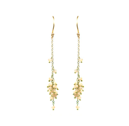 Cascading Peach Moonstone Cluster Earrings - One Color / One Size - Jewelry & Accessories - Earrings - Drop Earrings