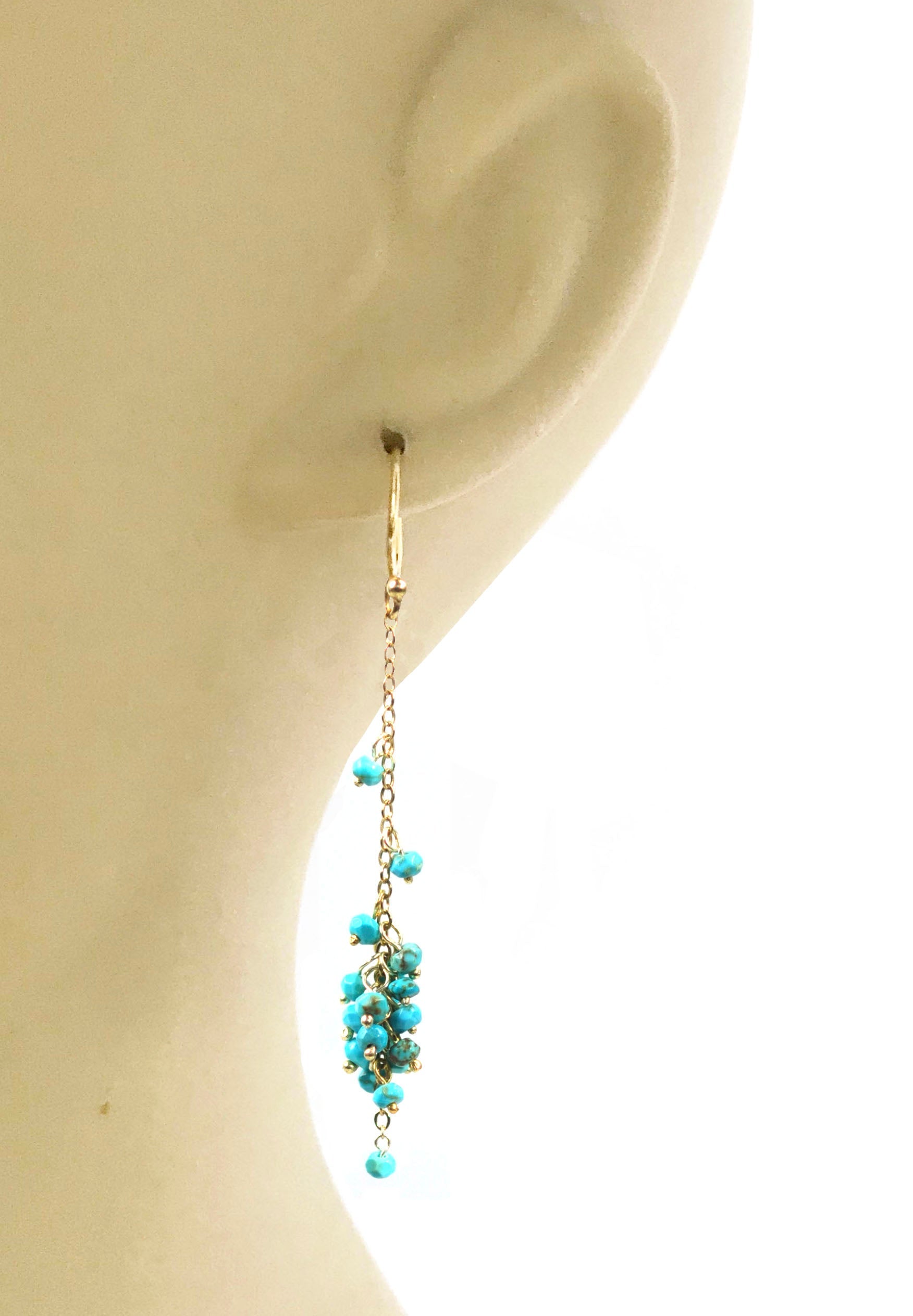 Cascading Turquoise Cluster Earrings - One Color / One Size - Jewelry & Accessories - Earrings - Drop Earrings