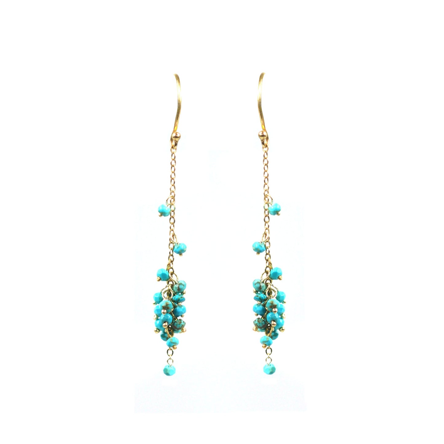 Cascading Turquoise Cluster Earrings - One Color / One Size - Jewelry & Accessories - Earrings - Drop Earrings