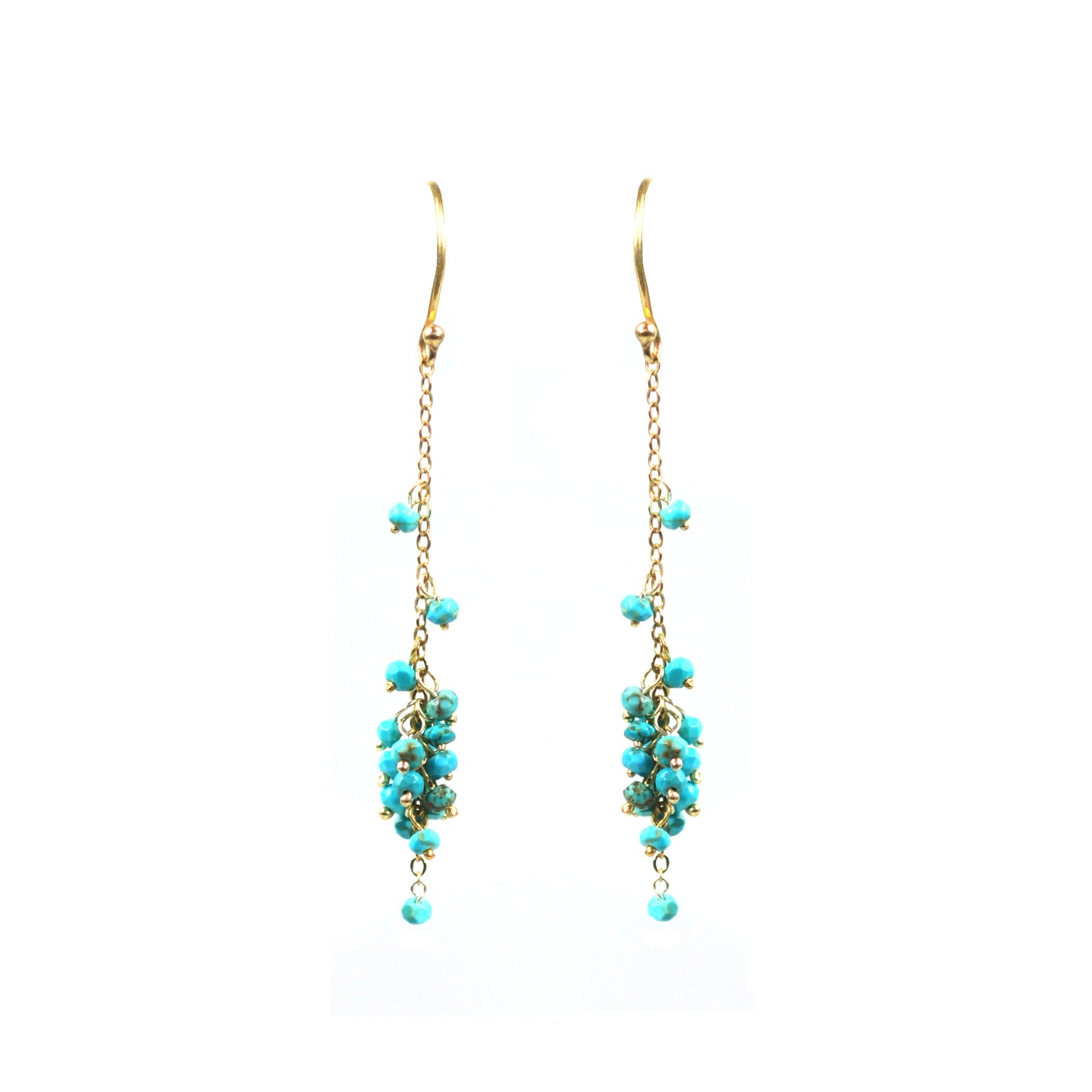 Cascading Turquoise Cluster Earrings - One Color / One Size - Jewelry & Accessories - Earrings - Drop Earrings