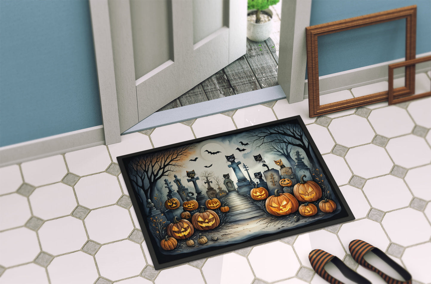 Cat Cemetery Spooky Halloween Doormat - One Color / One Size - Home & Garden - Home Textile - Carpets & Rugs