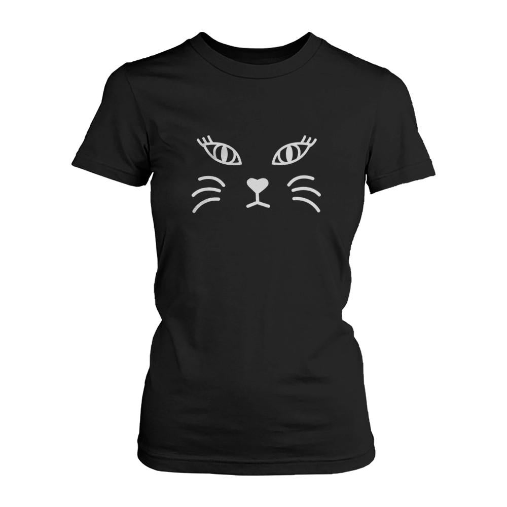 Cat Face Tshirt Halloween Tee Cute Short Sleeve Shirt for Scary Night - Women’s Fashion - Women’s Clothing - Tops &