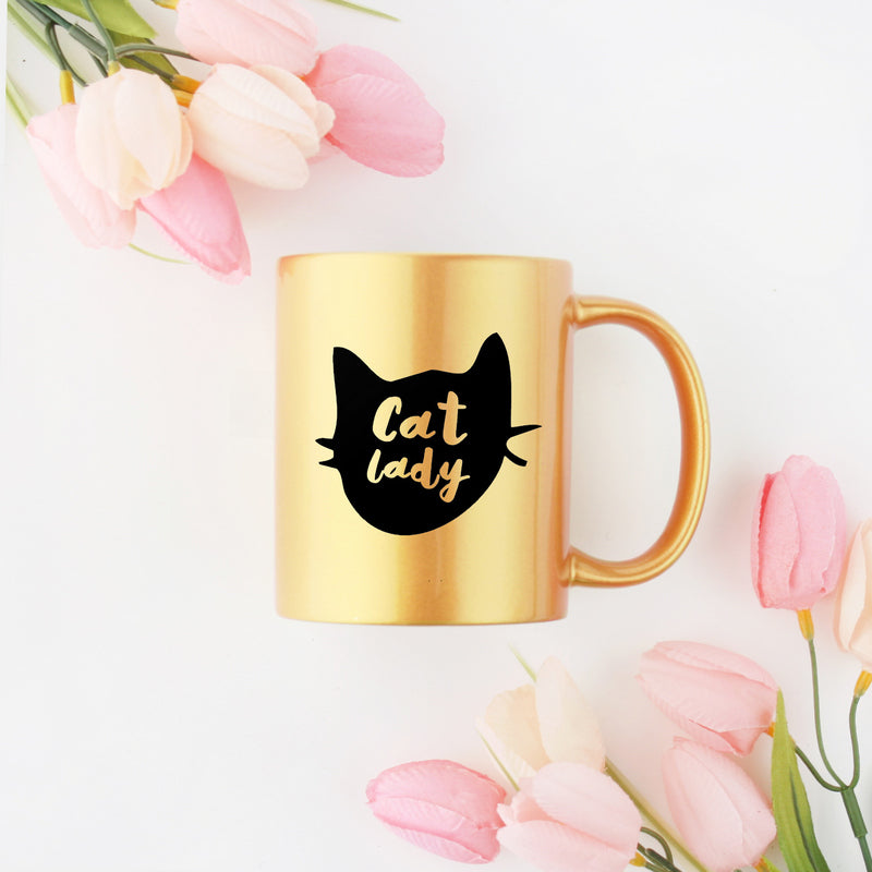 Cat Gold & Silver Mug - Gold - Home & Garden - Kitchen Dining & Bar - Dinnerware