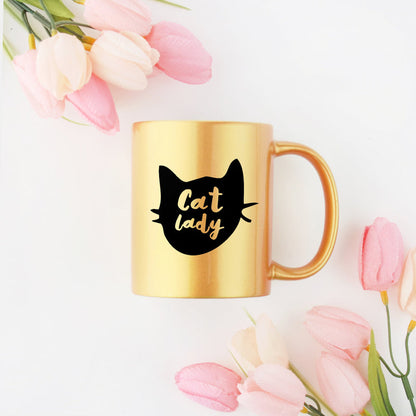 Cat Gold & Silver Mug - Gold - Home & Garden - Kitchen Dining & Bar - Dinnerware