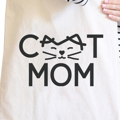 Cat Mom Natural Canvas Tote Bag - One Color / One Size - Bags & Luggage - Women’s Bags