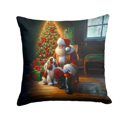 Cavalier Spaniel and Santa Claus Throw Pillow - One Color / One Size - Home & Garden - Home Textile - Pillows