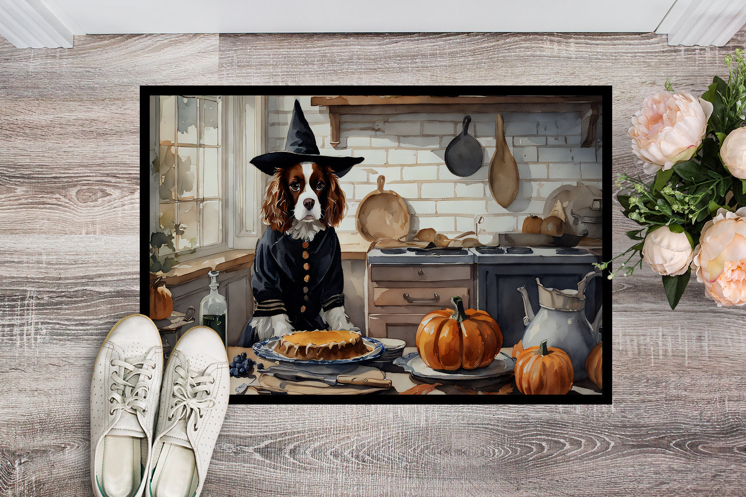 Cavalier Spaniel Fall Kitchen Pumpkins Doormat - One Color / One Size - Home & Garden - Home Textile - Carpets & Rugs