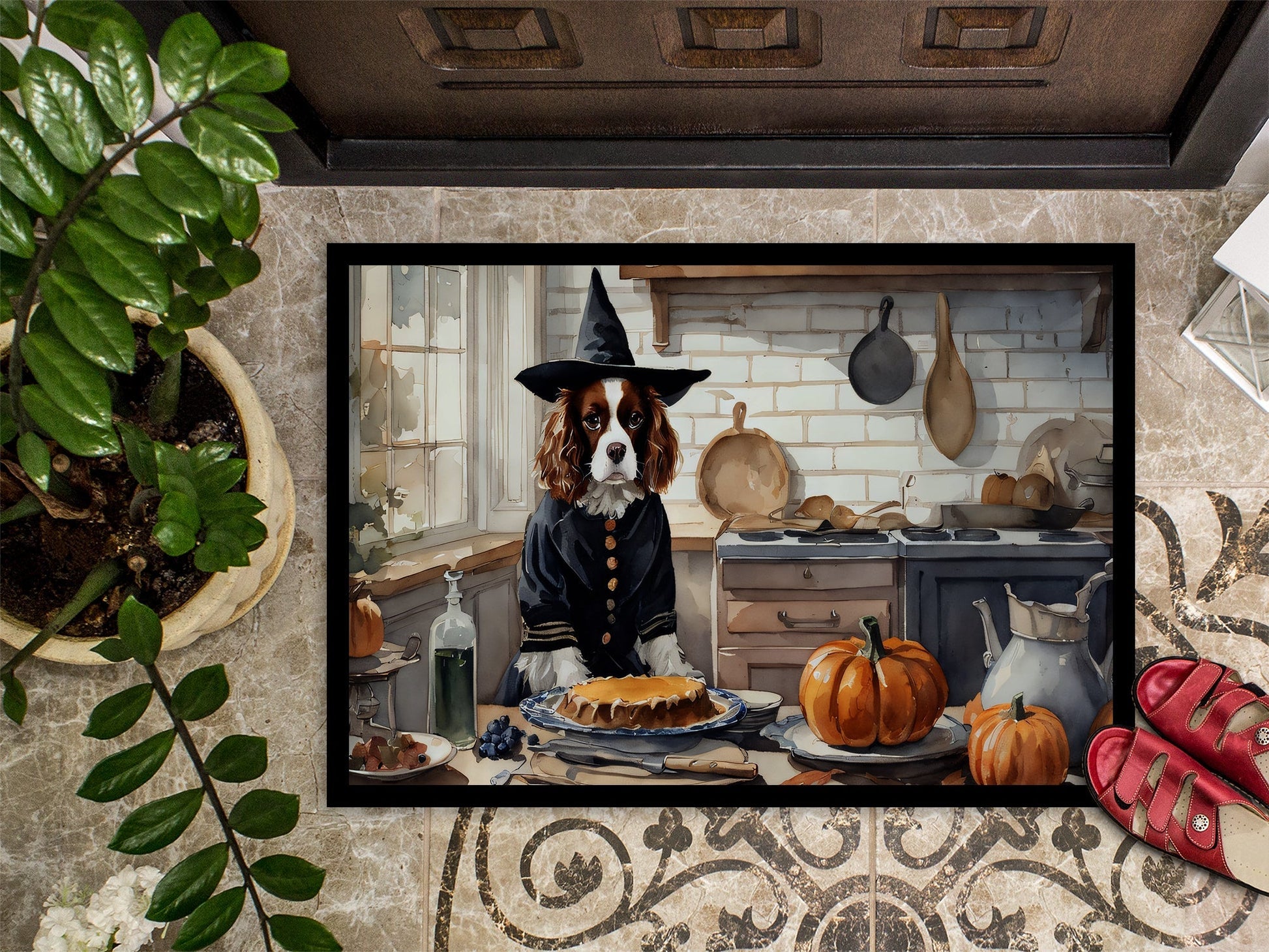 Cavalier Spaniel Fall Kitchen Pumpkins Doormat - One Color / One Size - Home & Garden - Home Textile - Carpets & Rugs