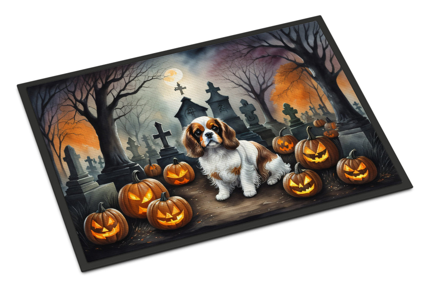 Cavalier Spaniel Spooky Halloween Doormat - One Color / One Size - Home & Garden - Home Textile - Carpets & Rugs
