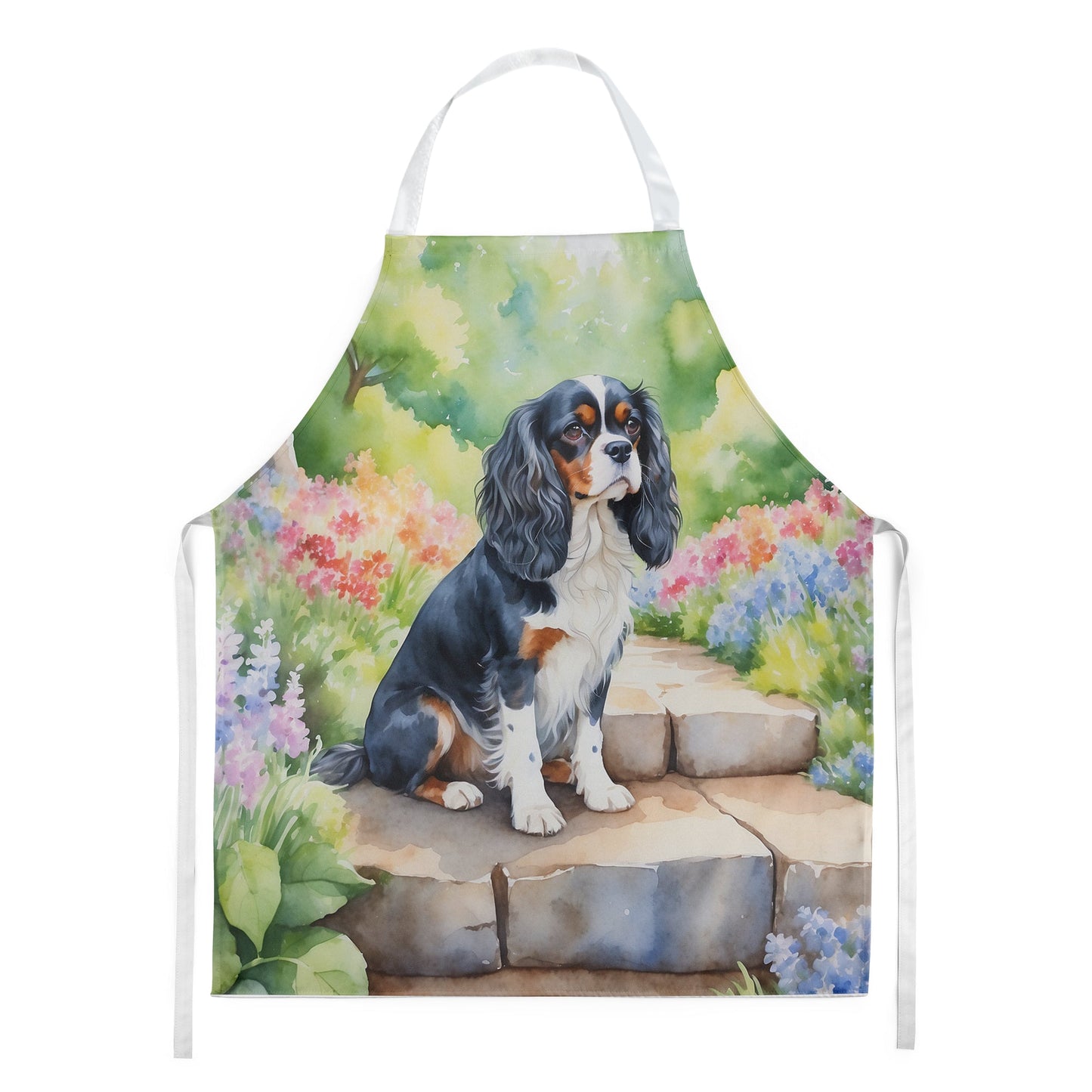Cavalier Spaniel Spring Path Apron - One Color / One Size - Home & Garden - Kitchen Dining & Bar - Table Decoration &