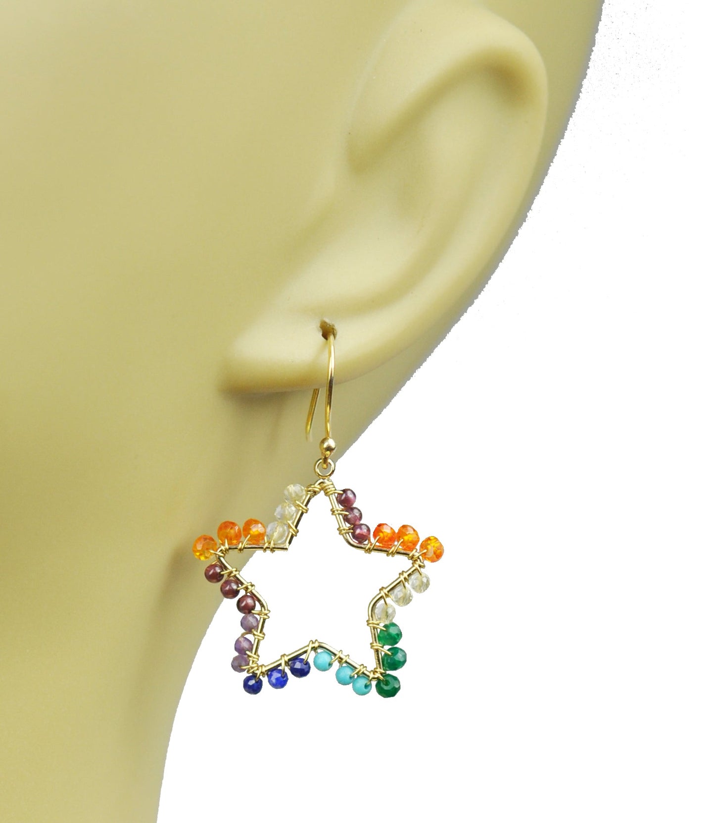 Chakra Star and Moon Vermeil Earrings - One Color / One Size - Jewelry & Accessories - Earrings